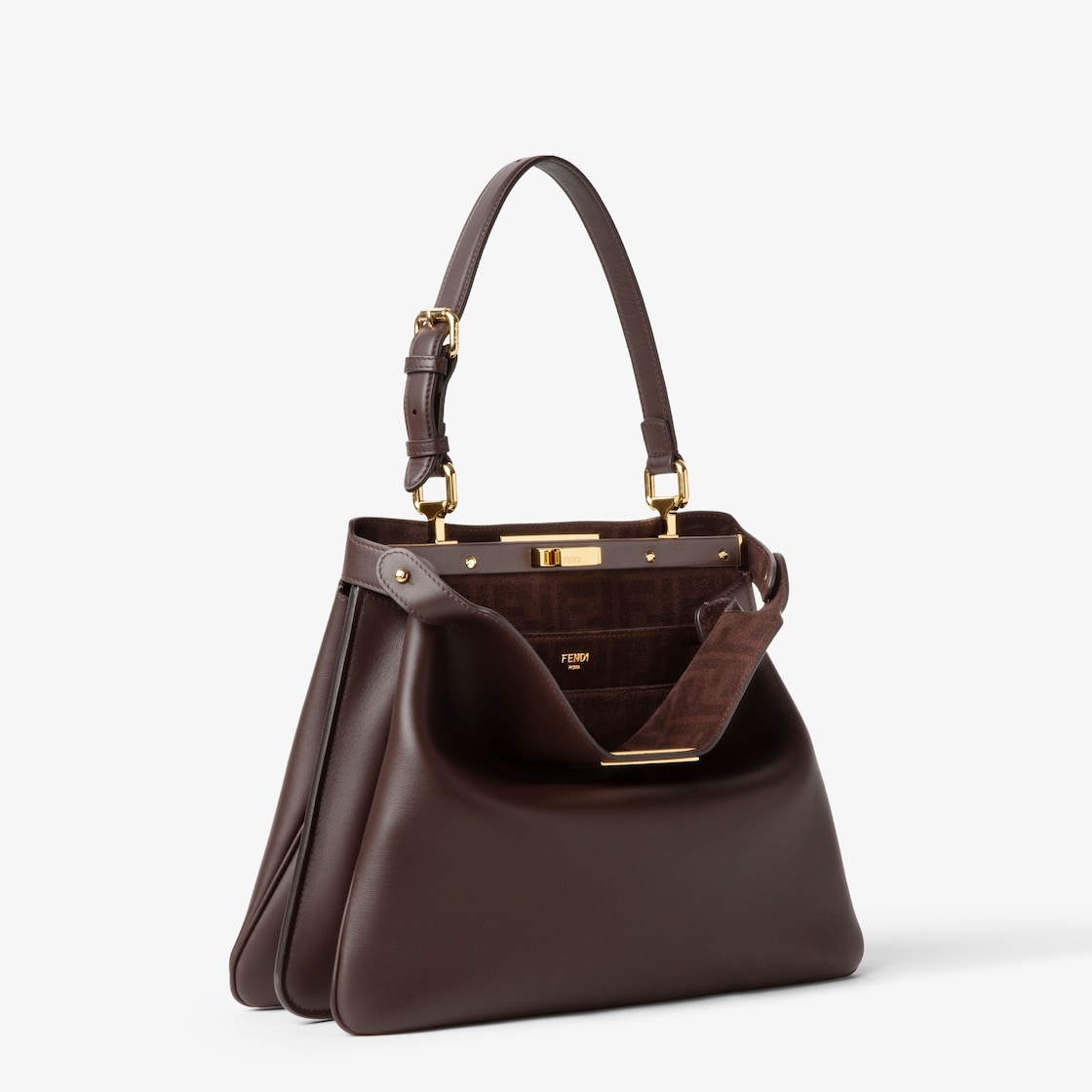 FENDI Peekaboo Soft Medium Dark brown leather bag - Image 3
